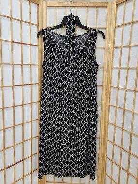 Jones New York Signature Womans Elastic Tie Waist Dress Sz M